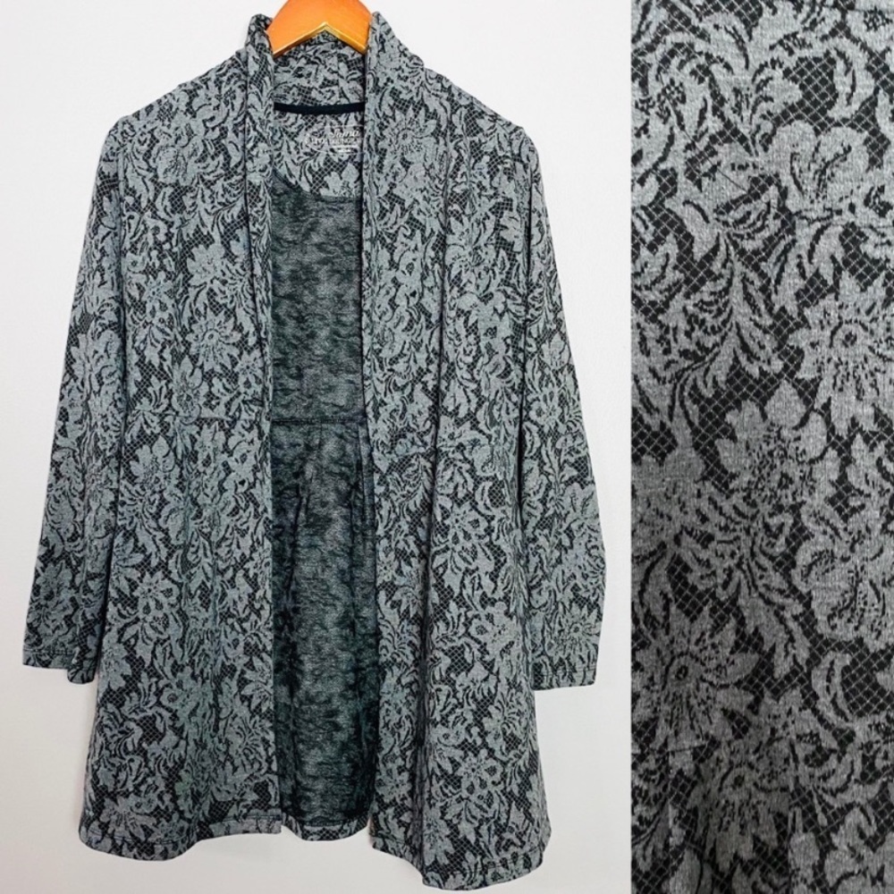 Soma Lounge Floral Cardigan Sweater Sz M